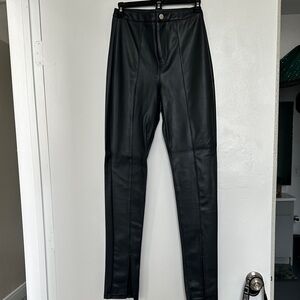 Forever 21 Black Vegan Leather Trousers